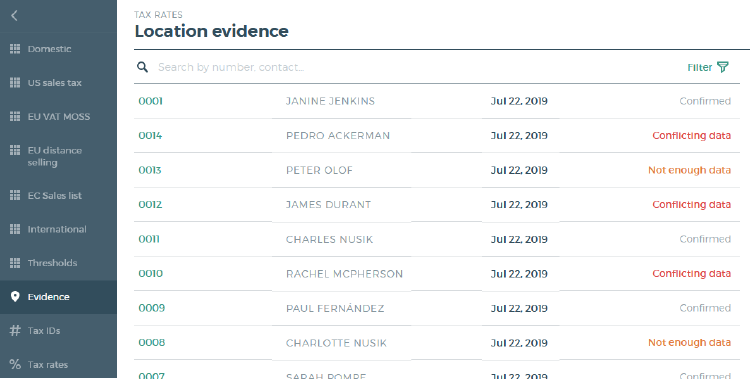 Collect Customer Location Evidence
