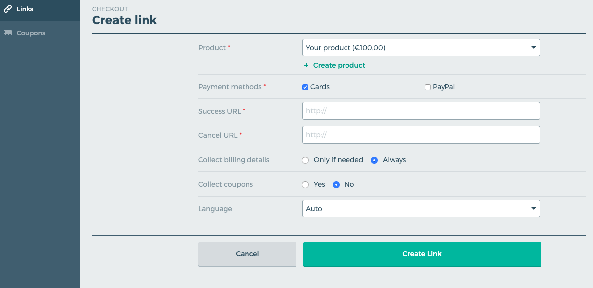 quaderno checkout link