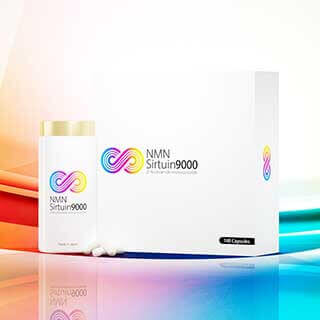 NMN Sirtuin 9000のボトルと箱の商品画像