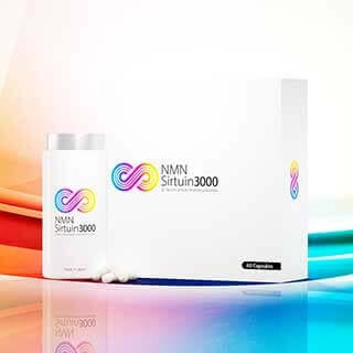 NMN Sirtuin 3000のボトルと箱の商品画像