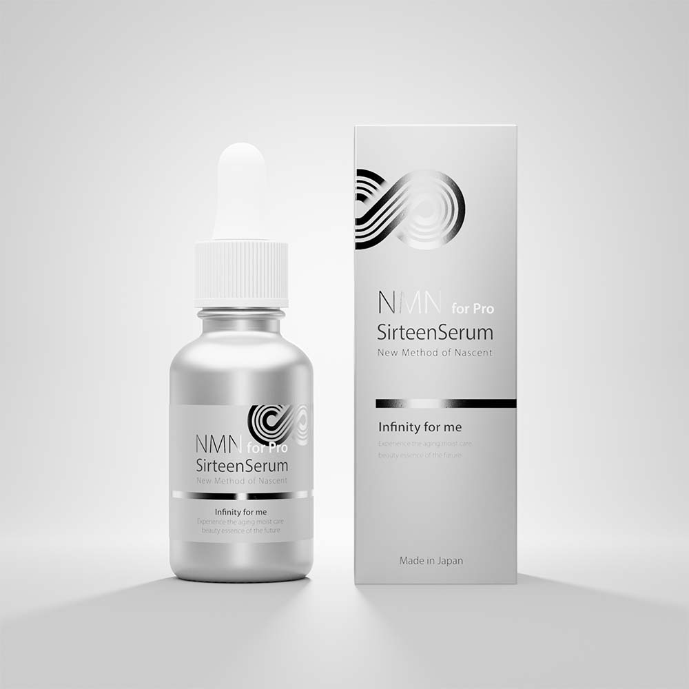 NMN SirteenSerum Proのボトルと箱の画像