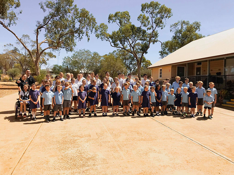 Jason Owen and Becky visiting Murrays Bridge primary school