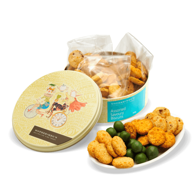 Assorted Savoury Biscuit Tin Mother Meg's