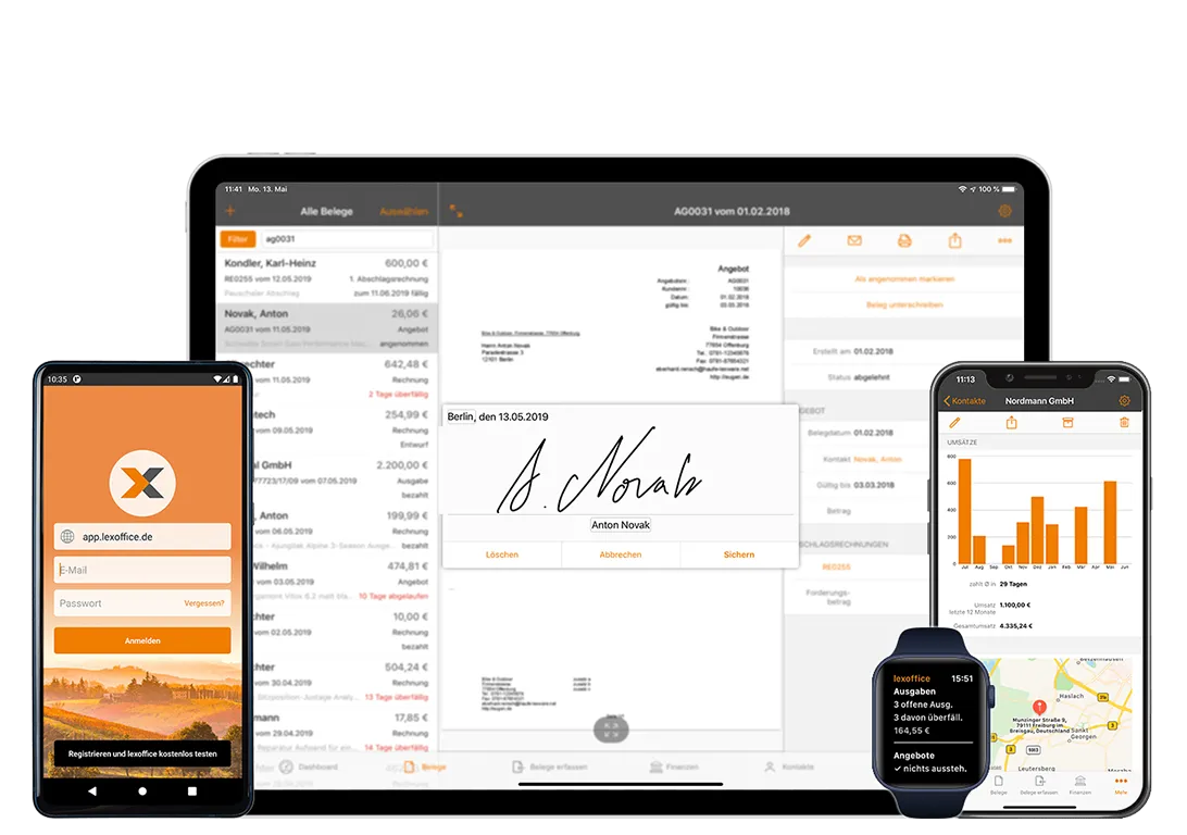Tablet und Mobile Belegscan per App mit lexoffice