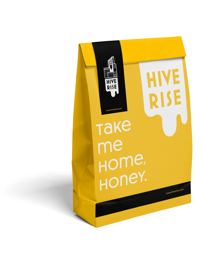 Mock-up of Hive Rise packaging