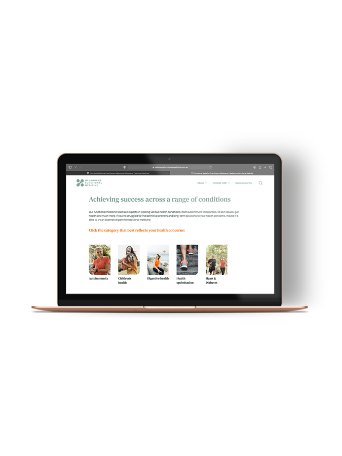 Melbourne Functional Medicine website mock-up