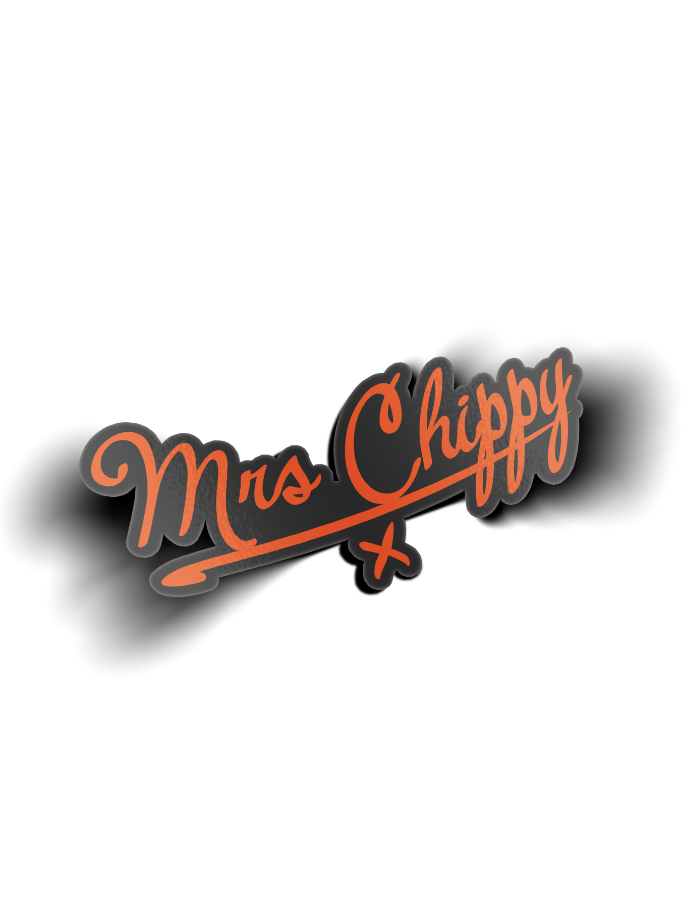 Sticker mock-up for Mrs Chippy marketing promo