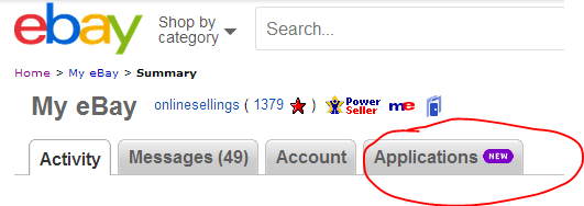 Applications tab