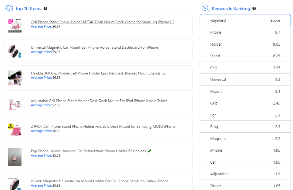 free ebay title SEO keyword research lookup from 3Dsellers