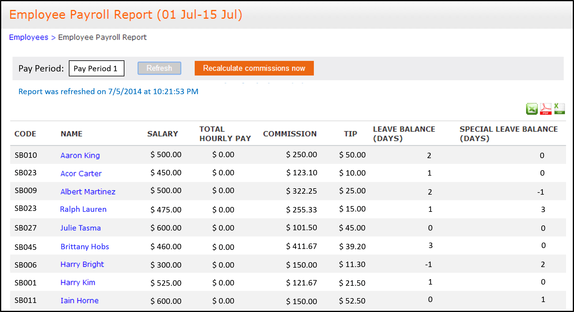 Payroll Report