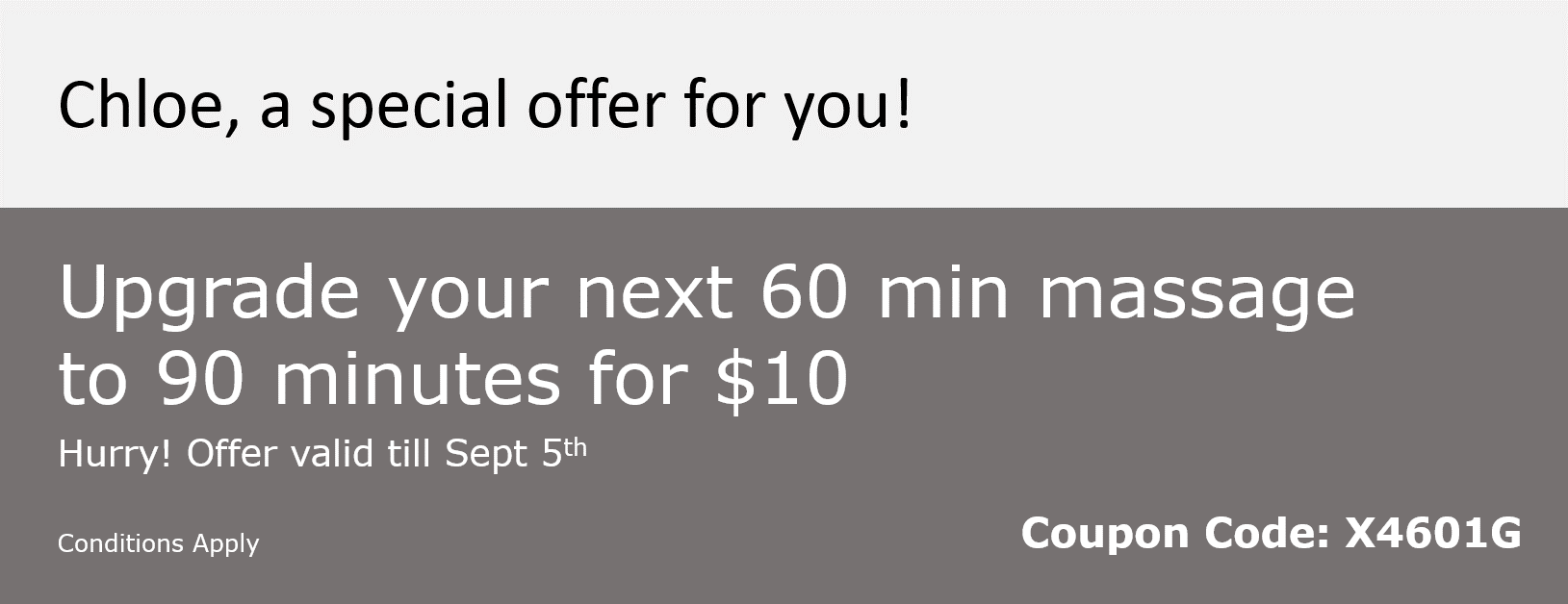 Custom Coupon - Upgrade a service