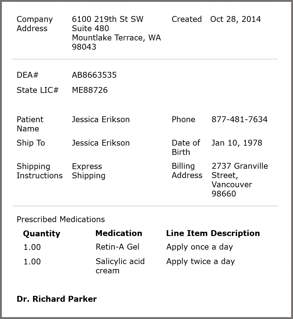 Standard Prescription