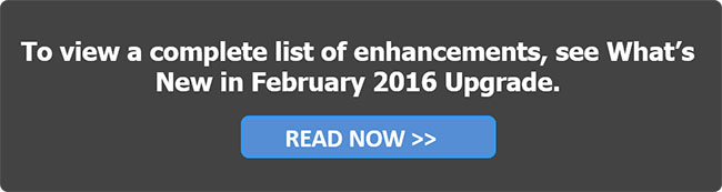 Whats New in the February 2016 Upgrade