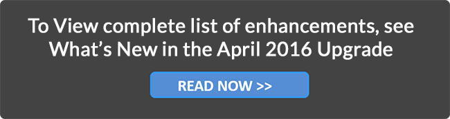 Whats New in the April2016 Upgrade