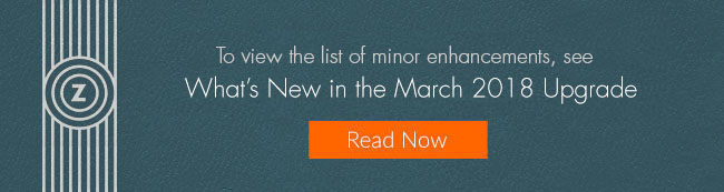 Whats New in the March 2018 Upgrade