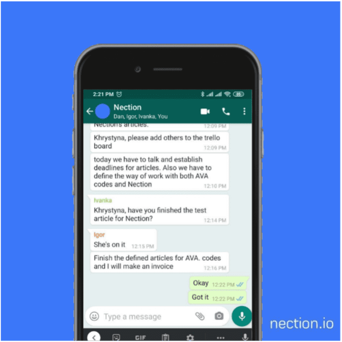 How to add contact to WhatsApp group step 1