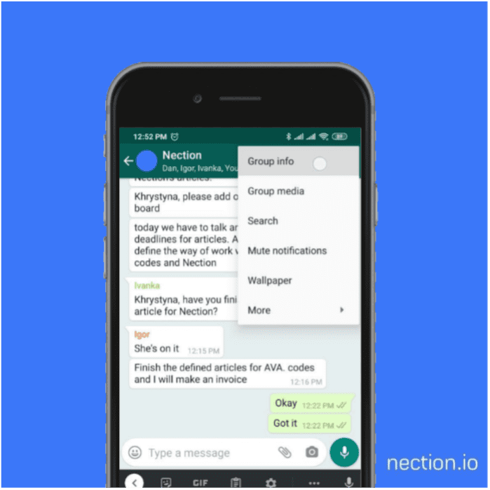 How to add contact to WhatsApp group step 2