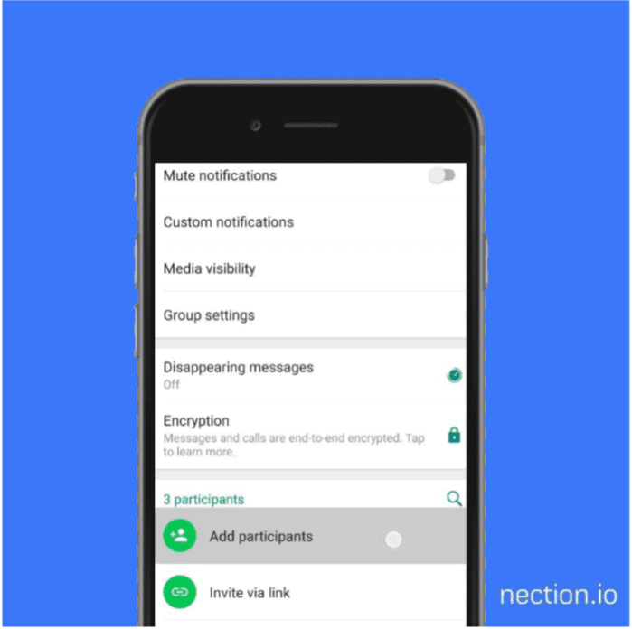 How to add contact to WhatsApp group step 3