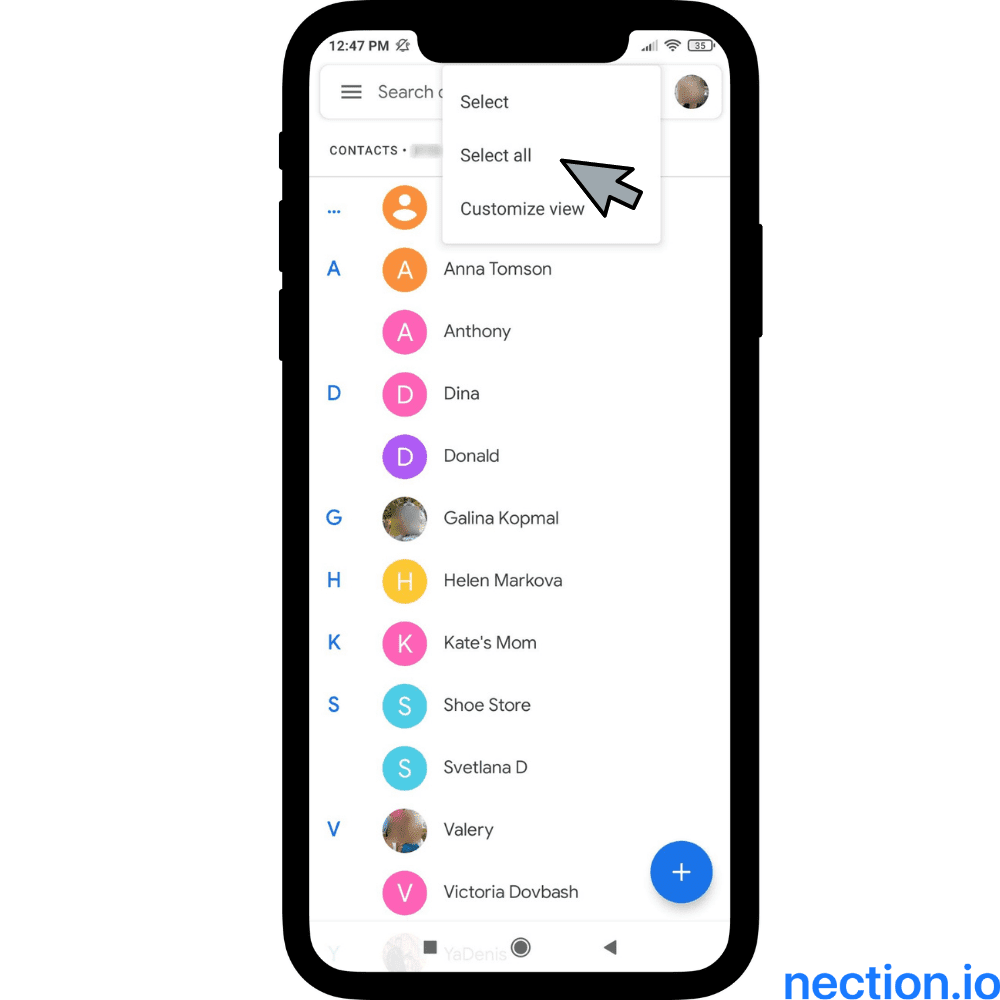 The drop-down list