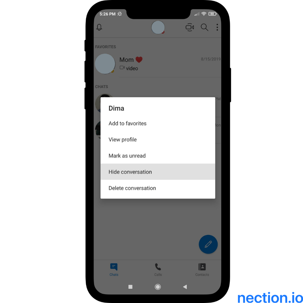 The list of the available option