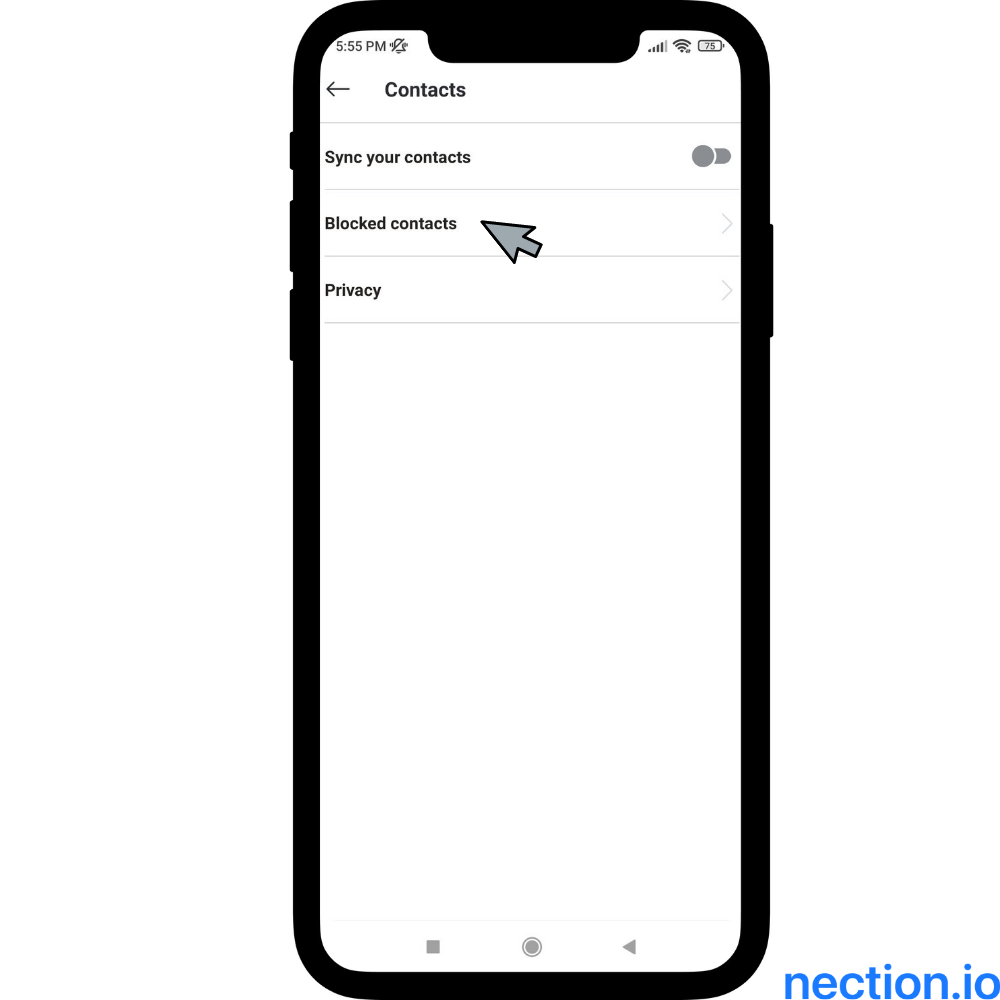 The tab where you can check out the blocked people