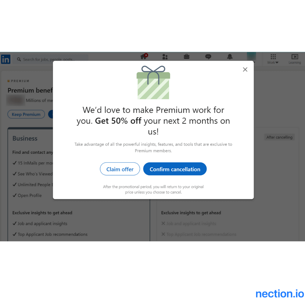 Confirming cancellation