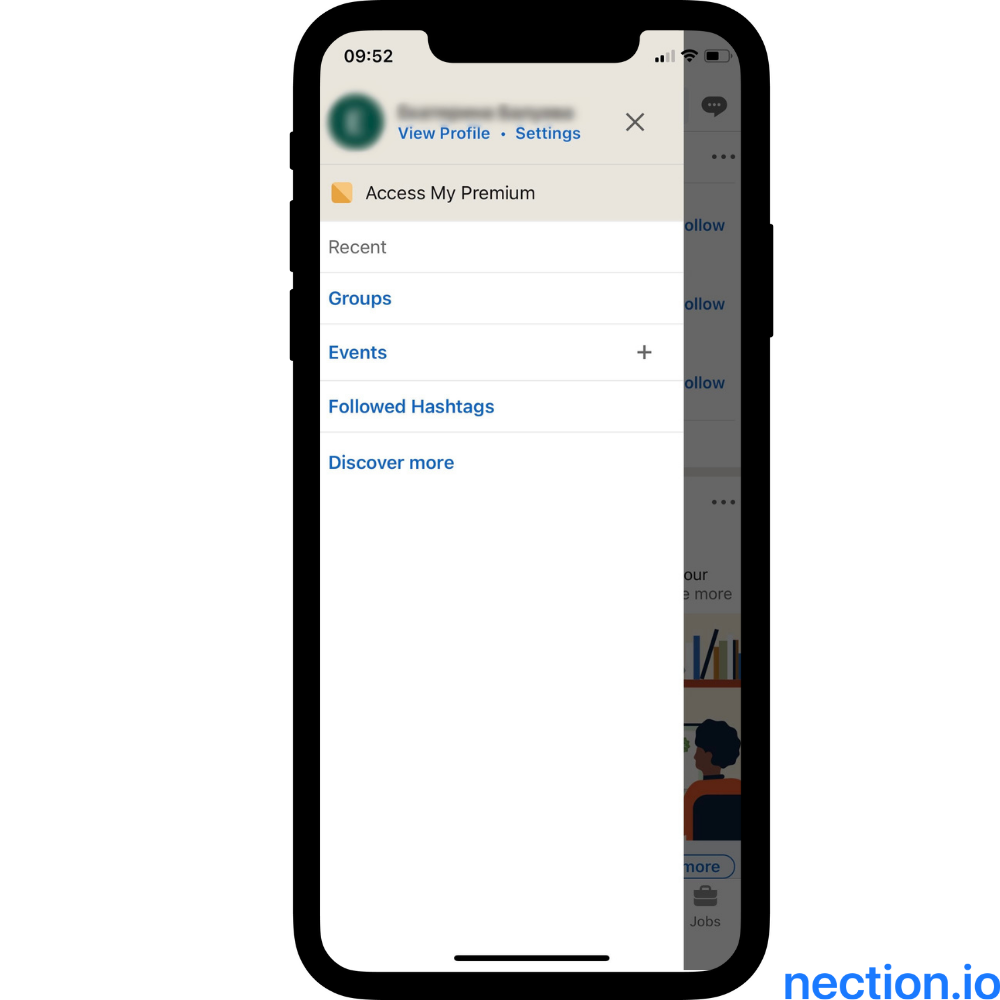 Your LI account page on mobile