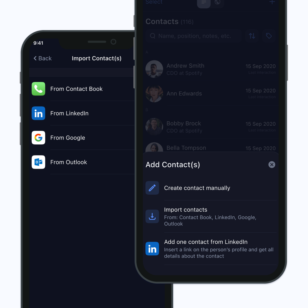 Importing connections