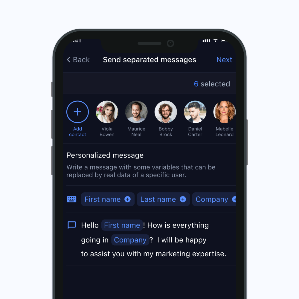 Separated messages