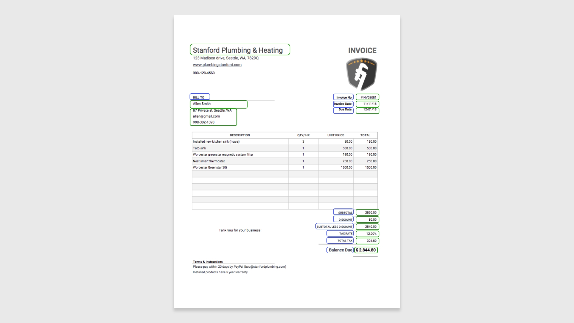Invoice Sample
