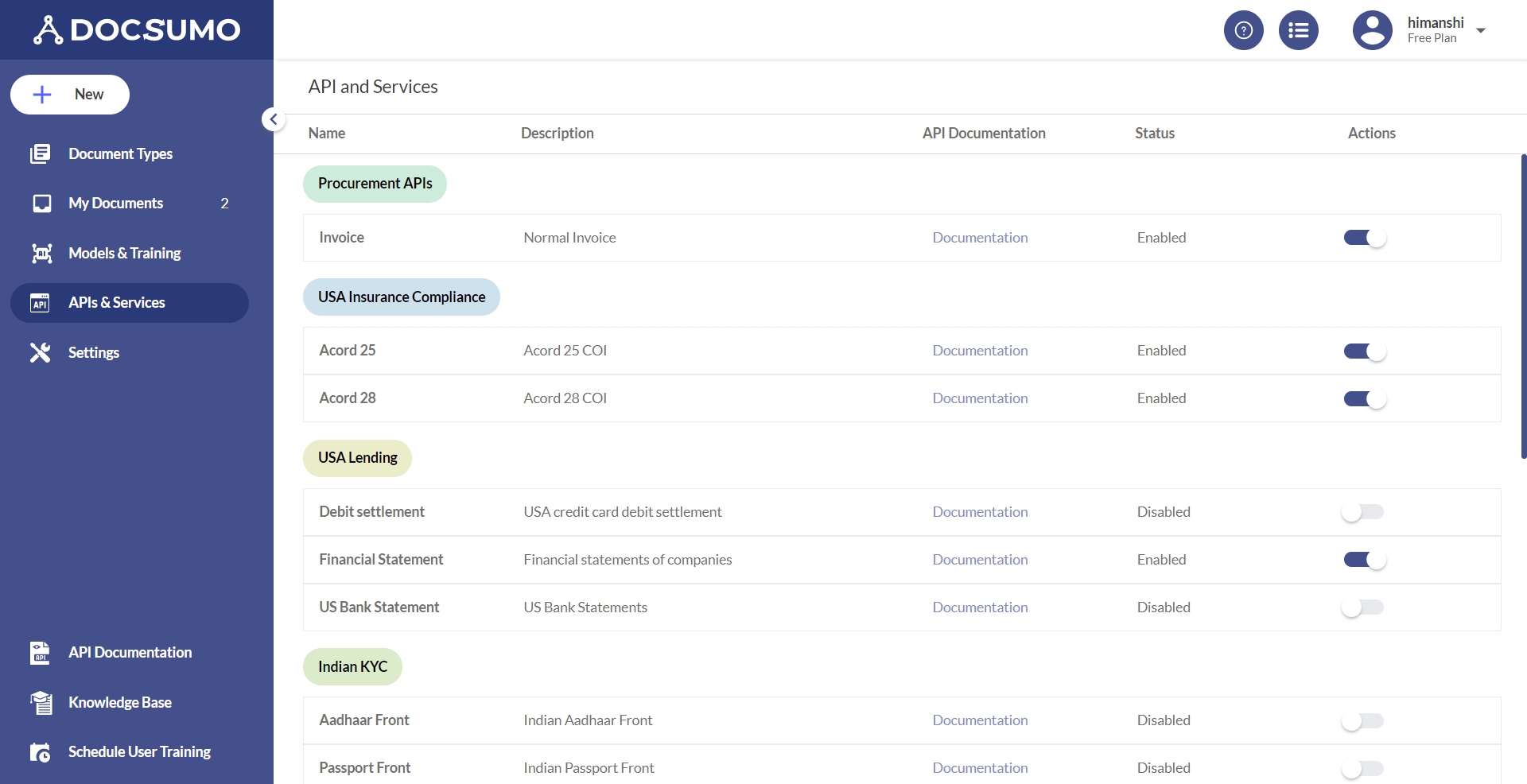 API and Services