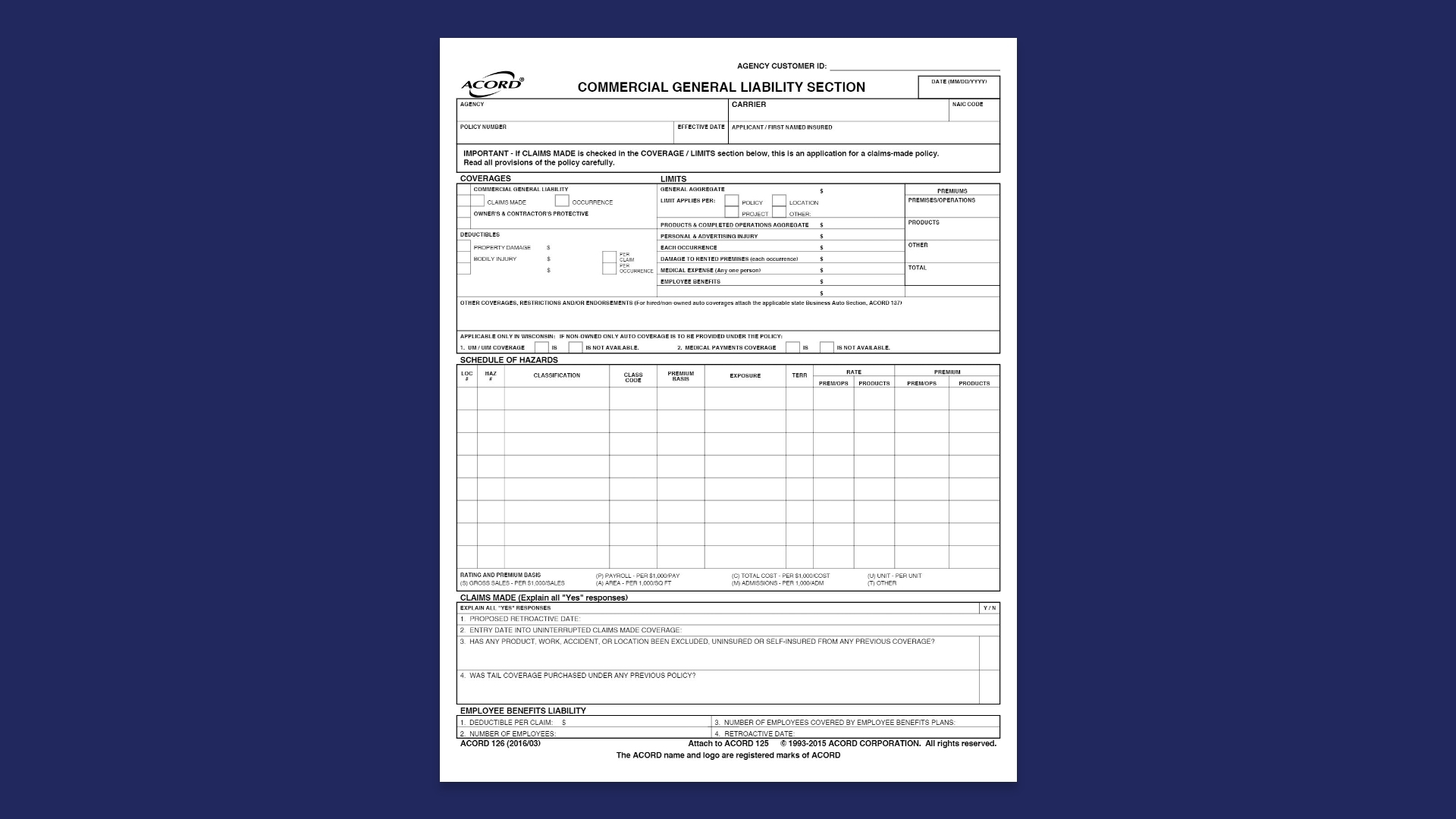 Acord 126 sample