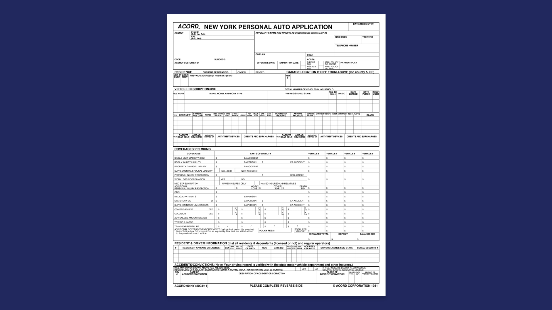 Acord form 90 sample