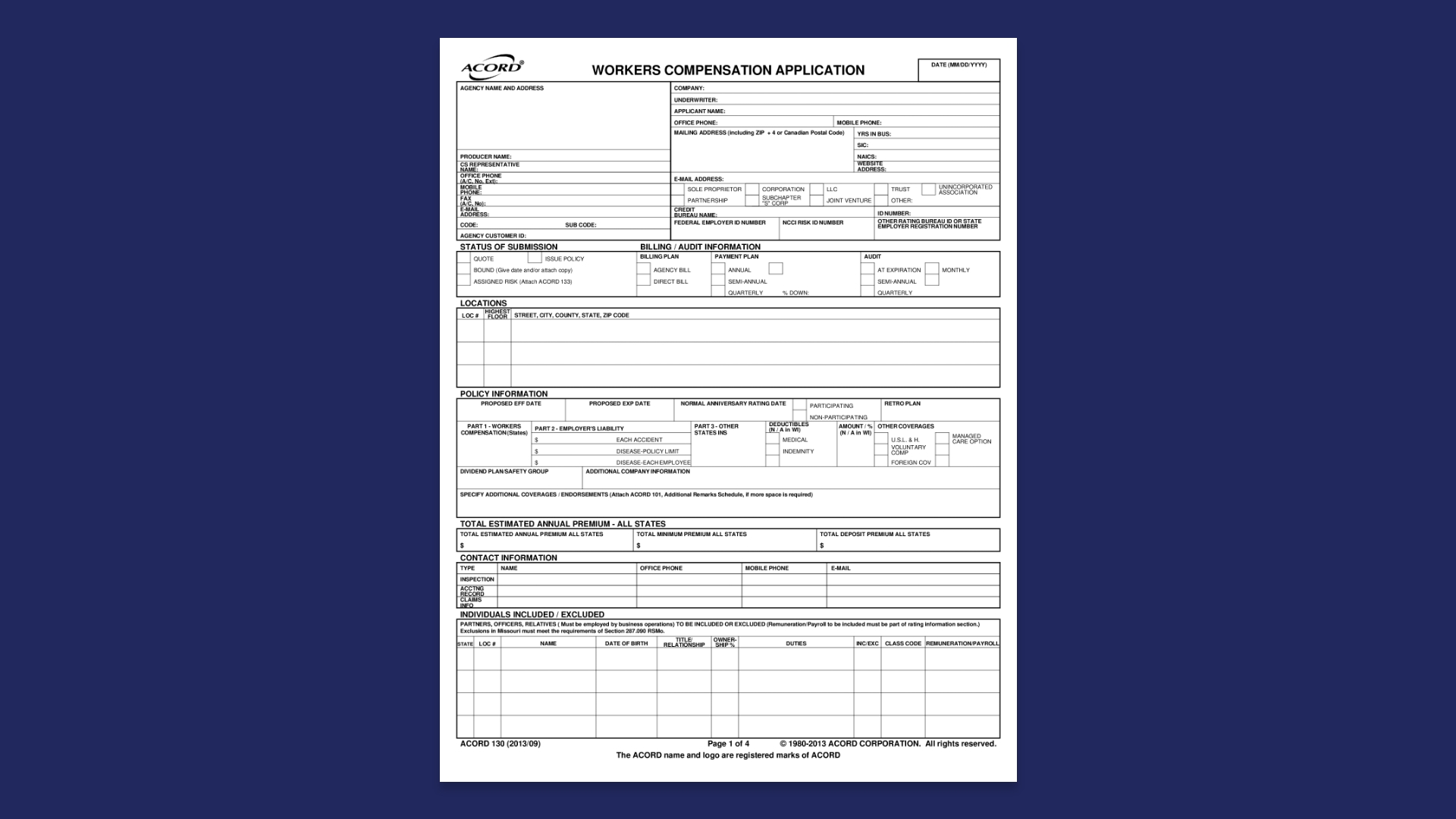 sample acord 130