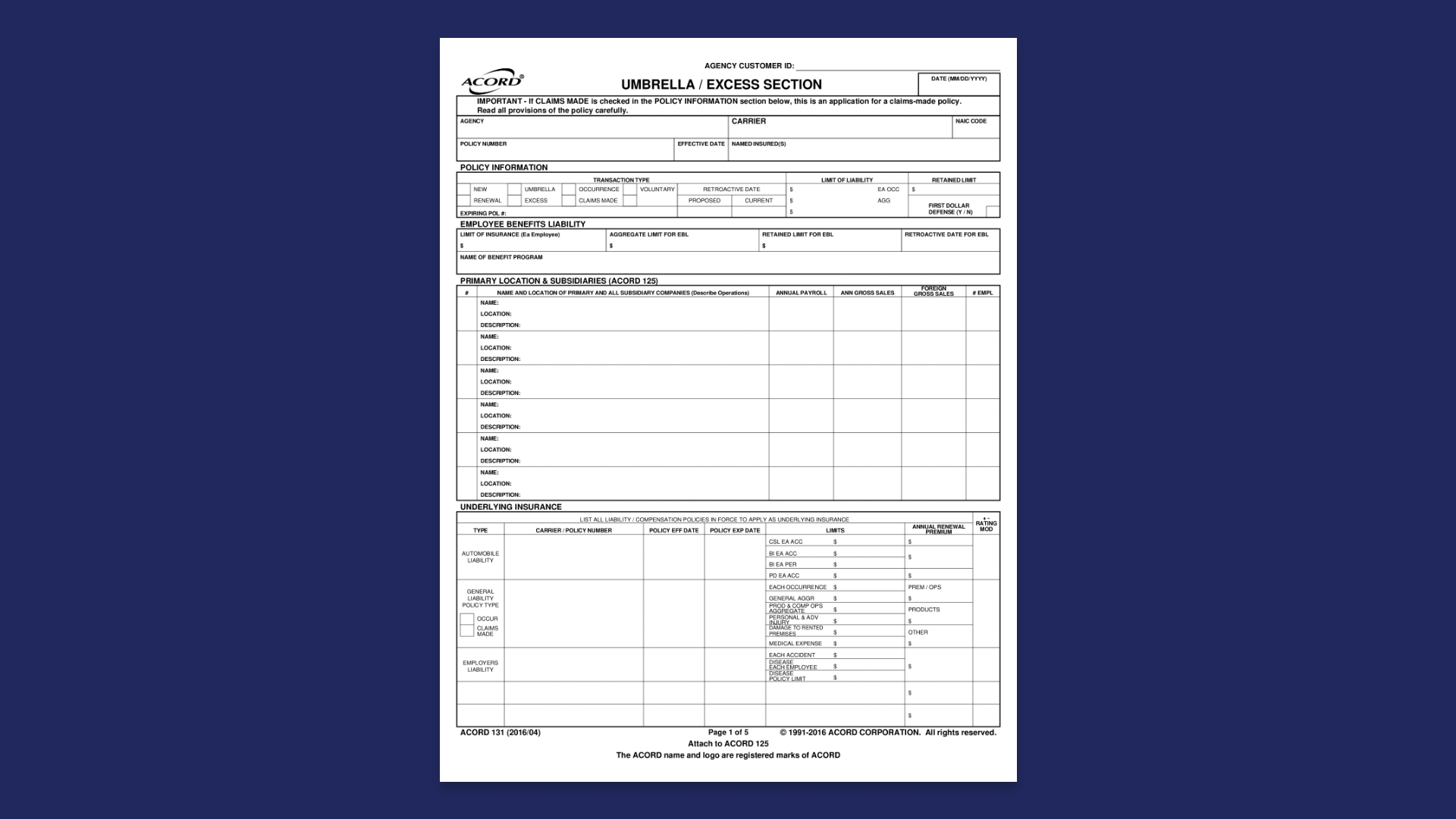 acord 131 sample