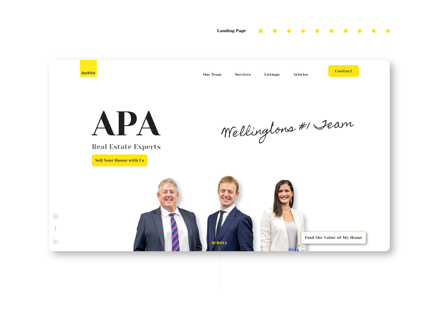 User interface designs for APA Ray White website