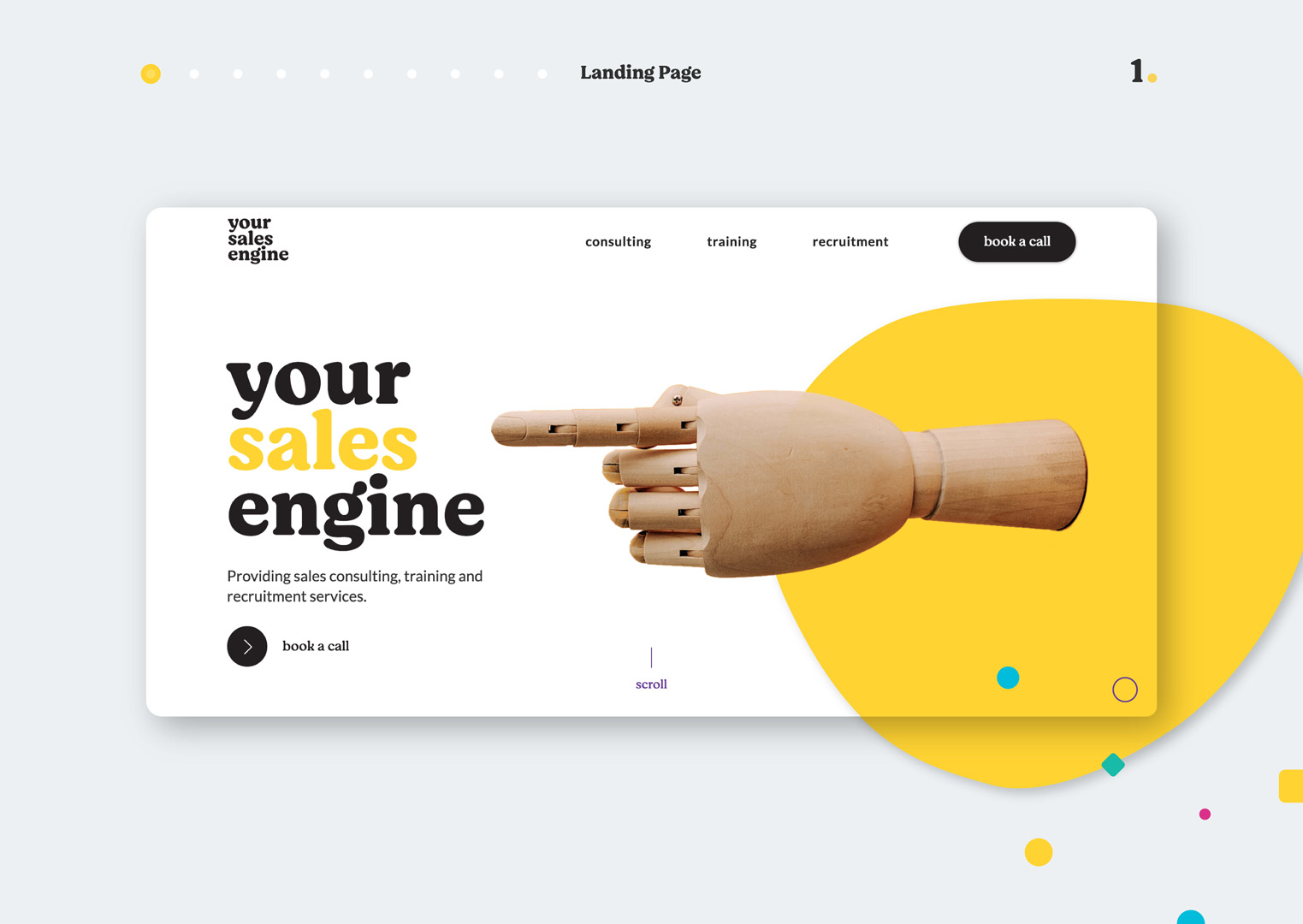 User interface designs for Your Sales Engine website