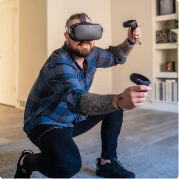gamified training playing virtual reality headset