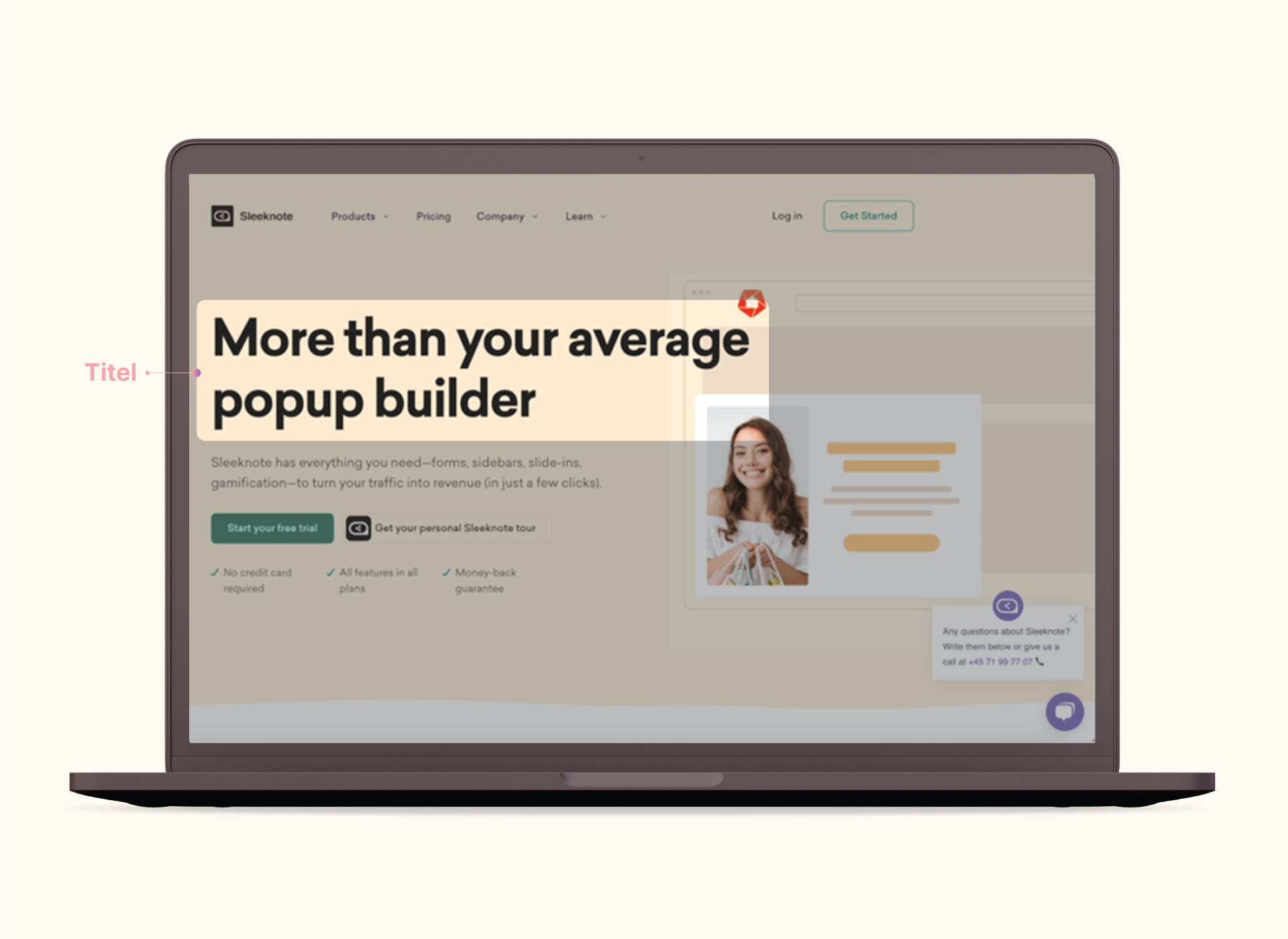 landing page eksempel på titel