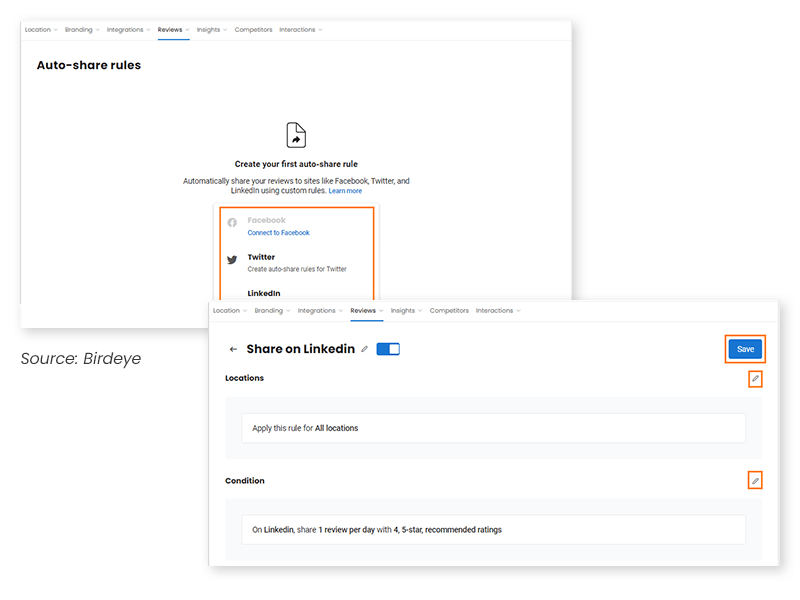 birdeye easy to share reviews