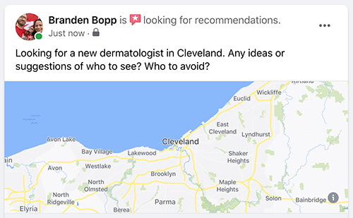 Facebook recommendations