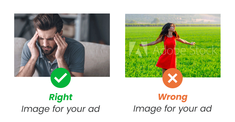 Right and wrong images for medical ads