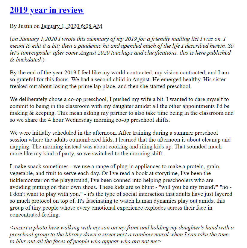 An excerpt from Justin Hall’s website (the world’s first blog)