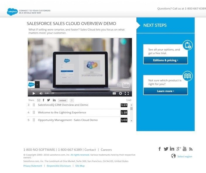Salesforce has a landing page with B2B testimonial videos.