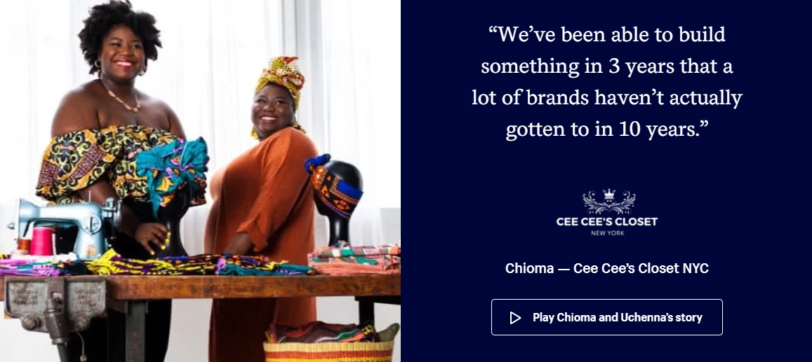 Shopify uses hero images to raise their testimonial profiles.