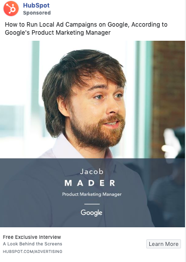 HubSpot highlights their employees for some of their testimonial advertising.