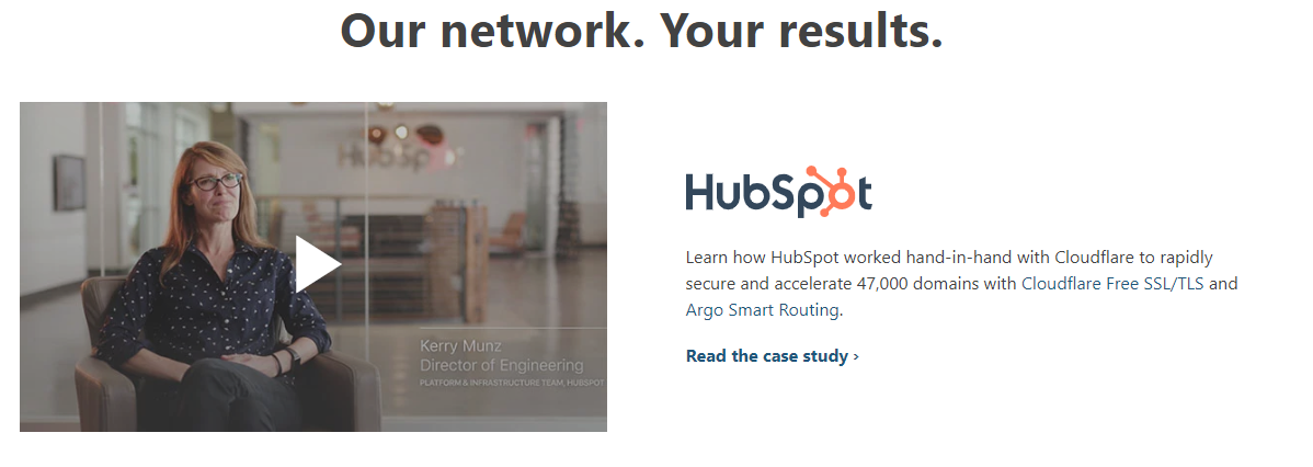 Cloudflare uses B2B testimonial video to engage prospects.