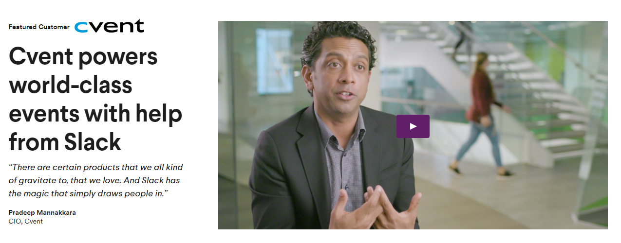 Slack case study video example.