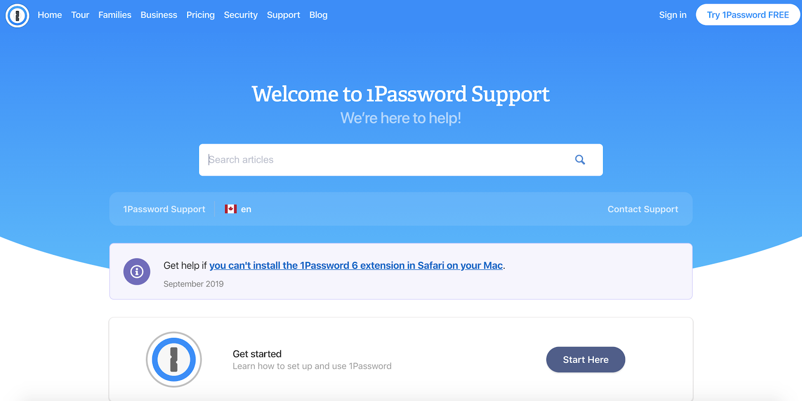 1Password support
