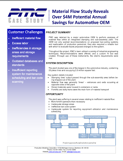 Manufacturing case study from PMC